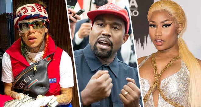 6ix9ine, Nicki Minaj et Kanye West se sont fait tirer dessus ! (Vidéo)