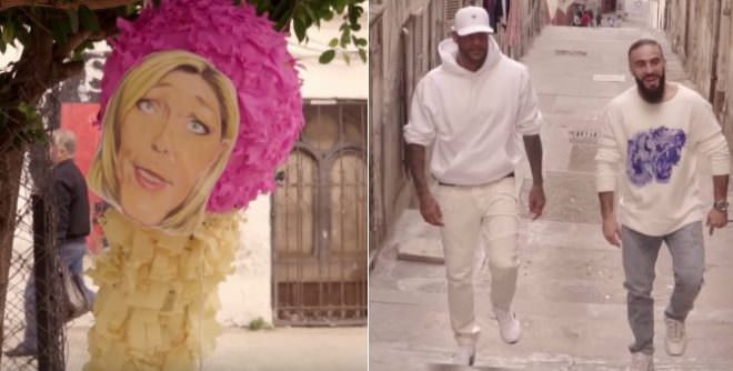 Médine et Booba font polémique avec la Piñata à l’effigie de Marine Le Pen !