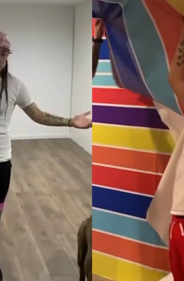 6ix9ine transforme maison clip