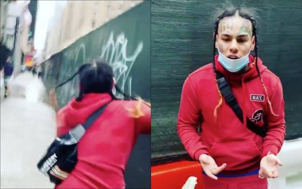 6ix9ine libéré : il se fait courser dans la rue pour un troll