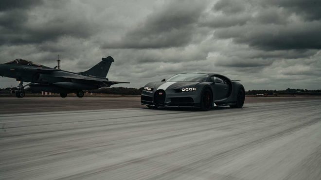 Bugatti Chiron vs Rafale Marine : l’incroyable course entre les deux véhicules