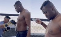 Francis Ngannou frappé en buvant son café, il est imperturbable