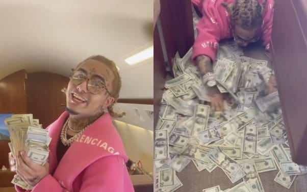 Lil Pump plonge dans sa liasse de billets à bord de son jet privé