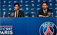 Nasser Al-Khelaïfi met un coup de pression à Kylian Mbappé devant Lionel Messi