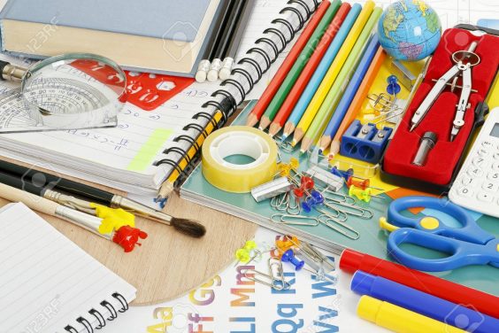 large variety of school items