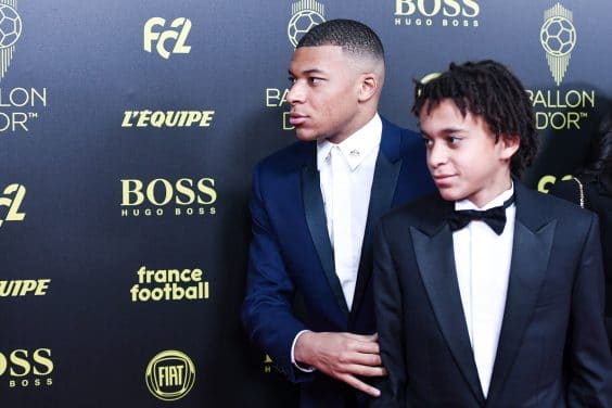 Kylian MBAPPE and Ethan MBAPPE during the Ballon D'Or 2019 on December 2, 2019 in Paris, France. (Photo by Anthony Dibon/Icon Sport) - Kylian MBAPPE - Ethan MBAPPE - Theatre du Chatelet - Paris (France)