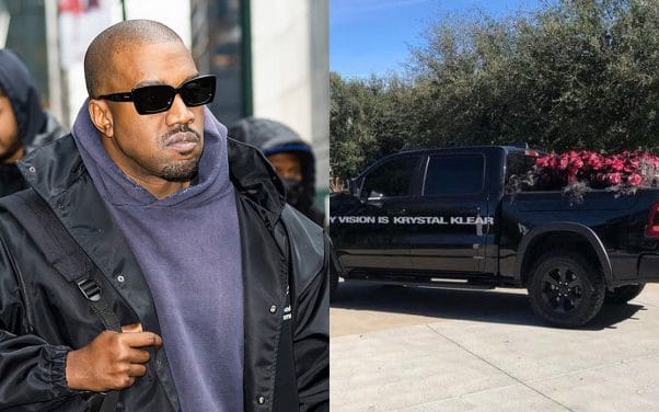 Kanye West sort le grand jeu à Kim Kardashian pour la Saint Valentin avec un 4×4 de roses