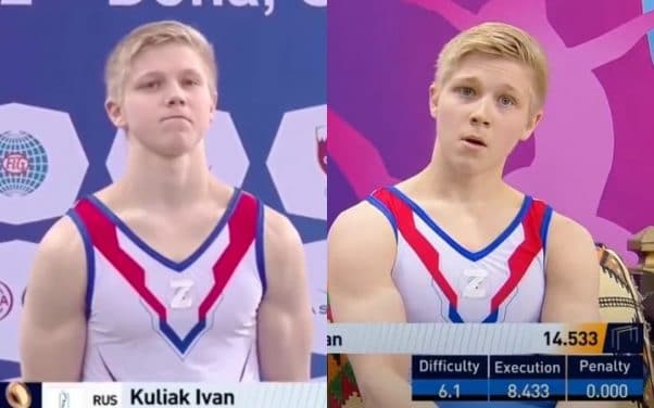 Ukraine : Un gymnaste russe soutient son pays sur le podium face à un ukrainien