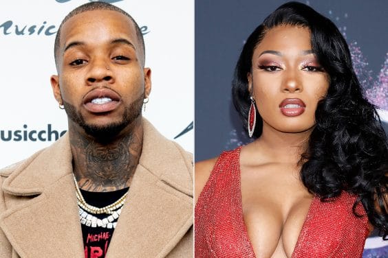 NEW YORK, NEW YORK - DECEMBER 13: (Exclusive Coverage) Tory Lanez visits Music Choice on December 13, 2018 in New York City. (Photo by Roy Rochlin/Getty Images) LOS ANGELES, CALIFORNIA, UNITED STATES - NOVEMBER 24, 2019 - Megan Thee Stallion at the 2019 American Music Awards arrivals at Microsoft Theater - PHOTOGRAPH BY P. Lehman / Barcroft Media (Photo credit should read P. Lehman / Barcroft Media via Getty Images)