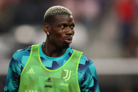 LAS VEGAS, NV - JULY 22: Paul Pogba of Juventus during the Preseason Friendly match between Juventus and Chivas de Guadalajara at Allegiant Stadium on July 22, 2022 in Las Vegas, Nevada. (Photo by James Williamson - AMA/Getty Images)