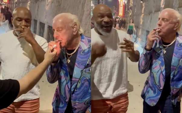 Mike Tyson s’affiche en pleine consommation avec son ami Ric Flair