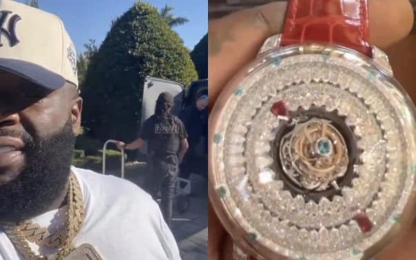 Rick Ross se fait livrer sa nouvelle montre à 1,5 million d’euros par des gardes armés