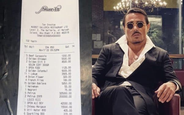 Salt Bae s’attire les foudres à cause d’une addition de 161 400 euros