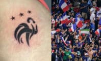 Persuadé de la victoire de la France, un supporter se tatoue la troisième étoile