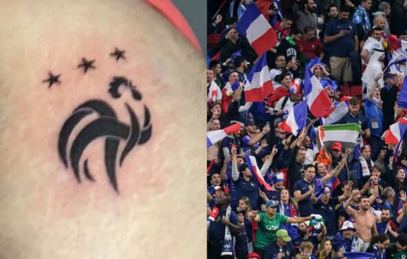 Persuadé de la victoire de la France, un supporter se tatoue la troisième étoile