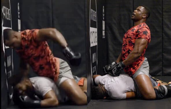 Francis Ngannou de retour à l’entraînement : il en fait voir de toutes les couleurs à son coéquipier