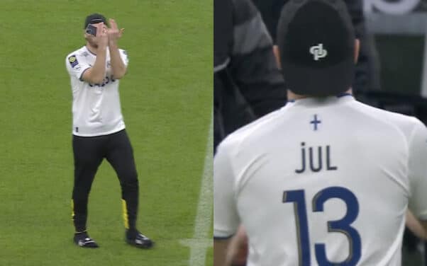 Jul débarque en claquettes chaussettes pour donner le coup d’envoi du match de l’OM