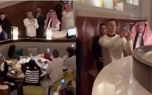 Cristiano Ronaldo se moque des clients d'un restaurant en les filmant