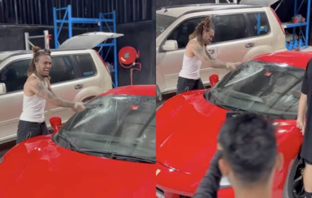 Lil Pump provocateur, il se filme en train de démolir une Ferrari