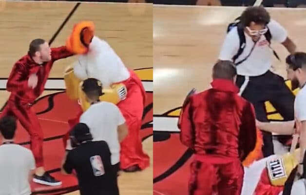 Conor McGregor met la mascotte des Miami Heat complètement KO