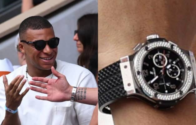 Kylian Mbappé s'affiche avec une montre Hublot aux 114 diamants pour la finale de Roland Garros