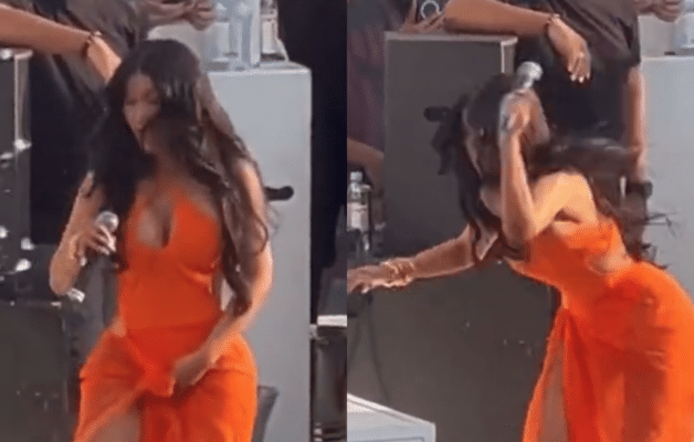 Cardi B balance son micro à un spectateur qui lui a jeté son verre