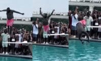 Rick Ross se loupe lors d'un plongeon en pool party