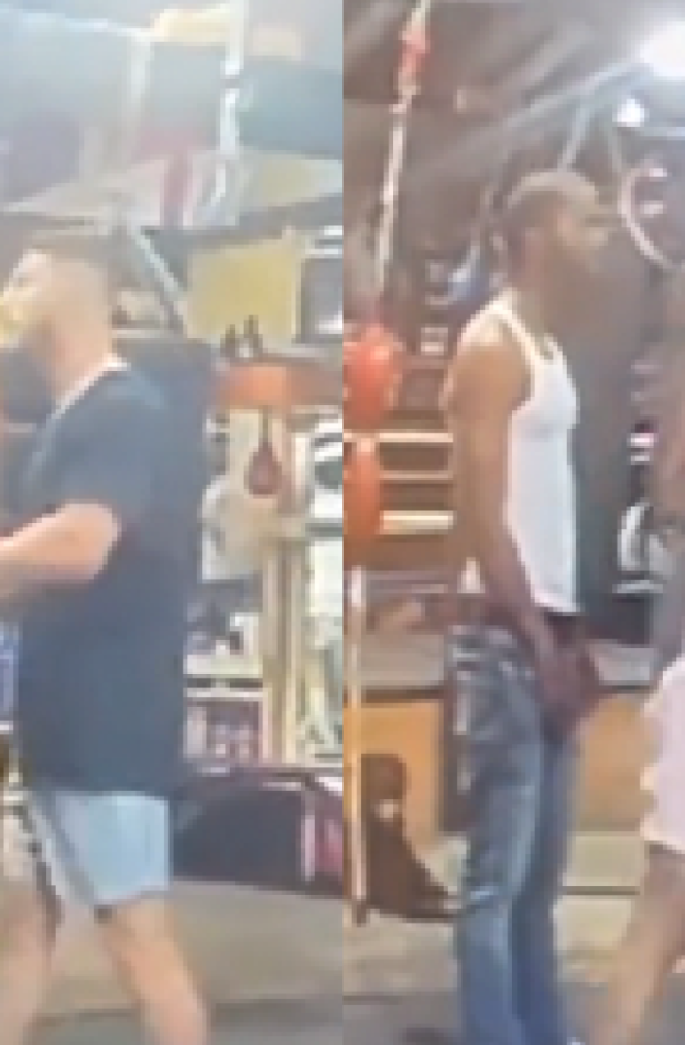 Blueface visé par un homme en plein entraînement de boxe