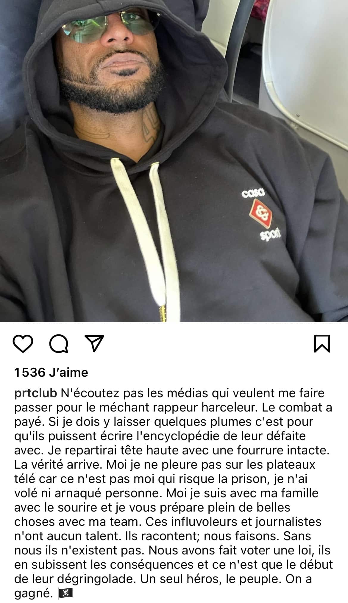 Booba s'en prend aux médias qui veulent le faire passer pour un harceleur