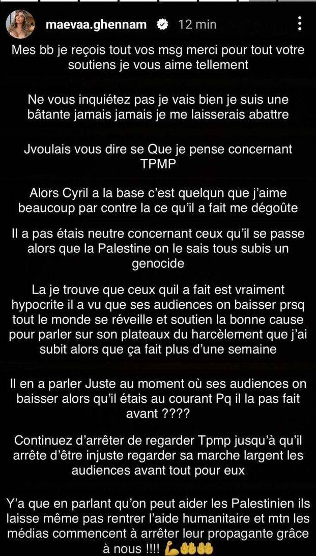 Maeva Ghennam tacle Cyril Hanouna et demande le boycott de Touche pas à mon poste