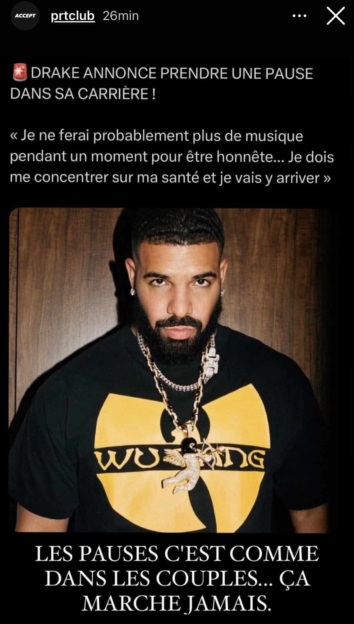 « Ça marche jamais... » : Booba réagit à la pause musicale de Drake 