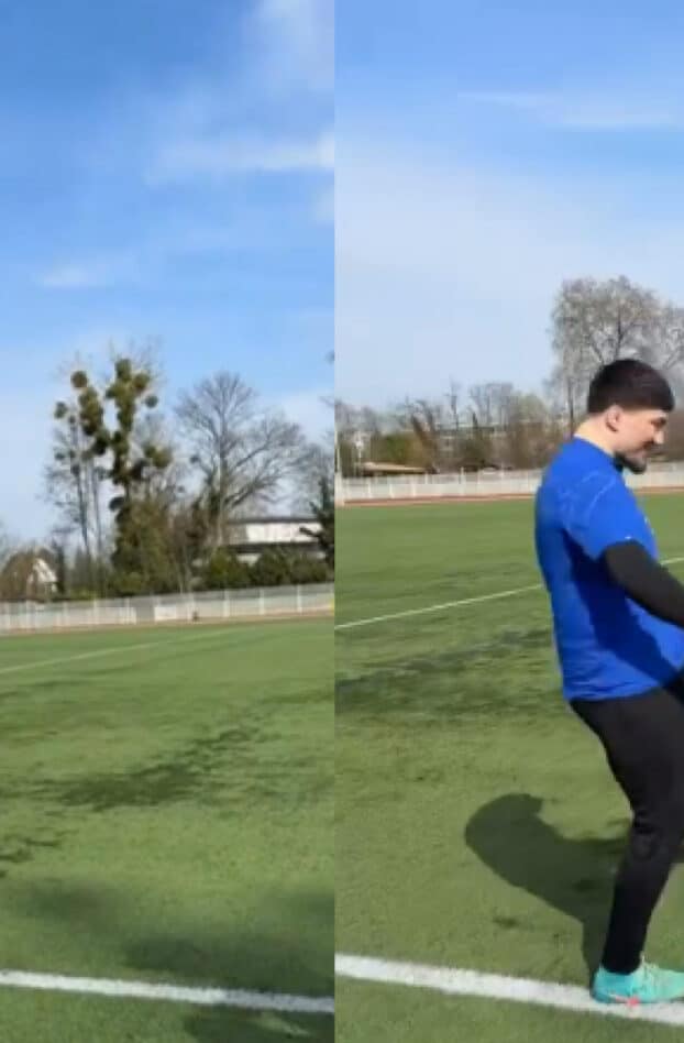 Et maintenant, Baki (22 ans) dévoile ses talents de footballeur