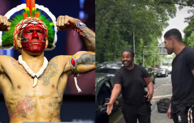 Juste avant son combat, Alex Pereira aide un inconnu à changer sa roue