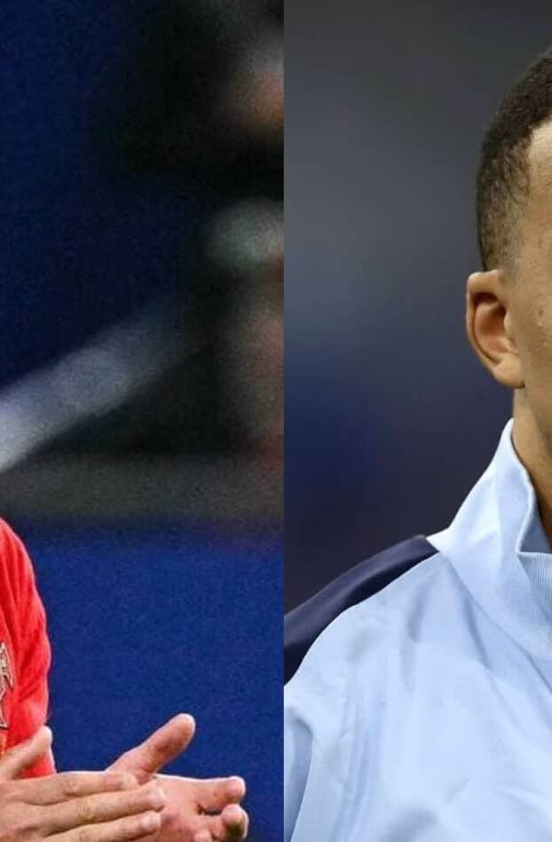 Cristiano Ronaldo encourage Kylian Mbappé après son premier but pour le Real Madrid