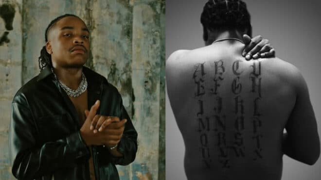 « Ça fait partie de mon histoire… » : Junior Bvndo parle de son tatouage de l’alphabet dans son dos