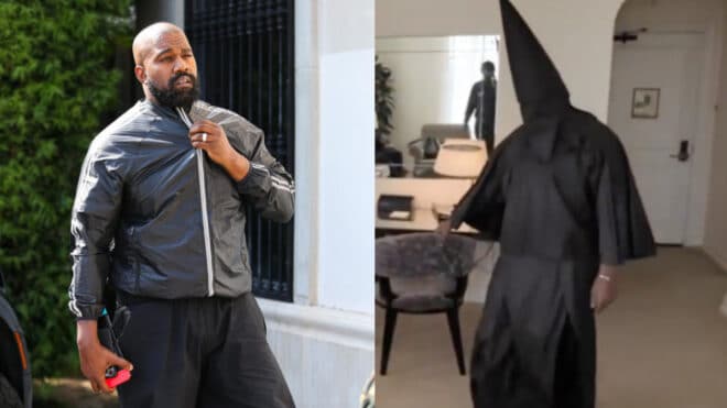 Kanye West vêtu d’une tenue scandaleuse : il regrette d’avoir fait des enfants avec Kim Kardashian